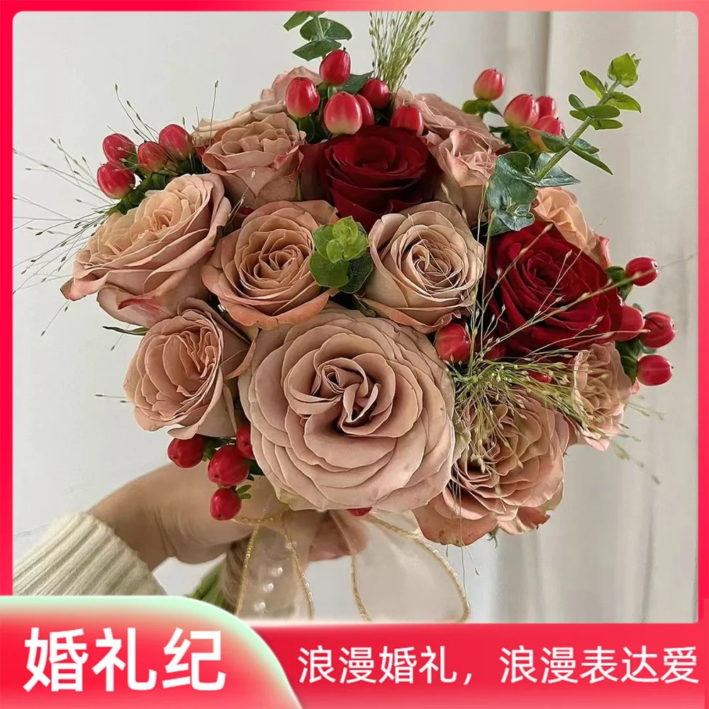 百事亨通·粉玫瑰手捧花